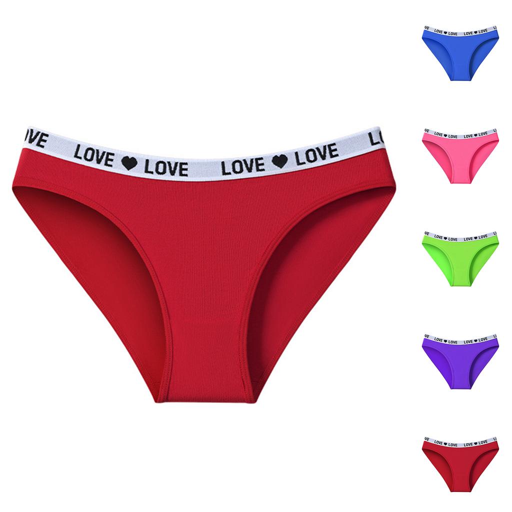 Women's Seamless Low- Letter Print Bikini Panties for Sports and Casual Wear