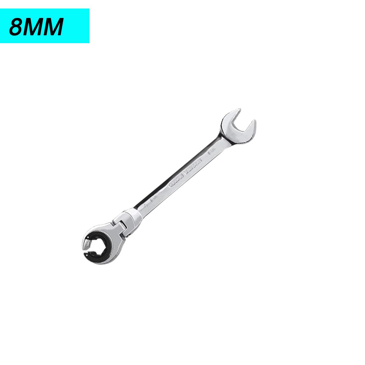 Метрический гаечный ключ с открытым храповым механизмом Flex-Head, комбинированный, 8-22 мм, метрический гаечный ключ с 72 зубцами, трубный храповик из хром-ванадиевой стали