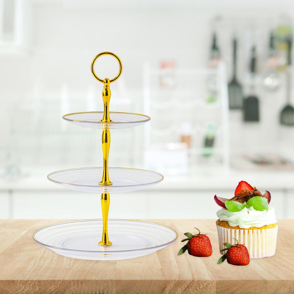 3 Tiers Cupcake Stand, Tiered Dessert Round Plate for Tea Party Wedding Birthday Kitchen