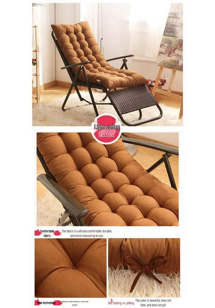 Autumn & Winter Flannel Rocking Chair Cushion - Thick, Double-Sided, Foldable Recliner Pad