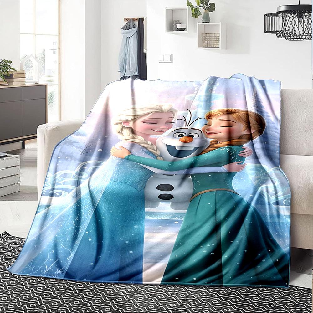 1pc Elsa Frozen Anna blanket Lightweight Flannel Throw for Sofa Bed Travel Camping Livingroom Office Couch Chair