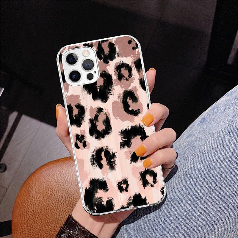 Leopard Print Phone Case For iPhone 17 Air 16 Pro Max 16E 15 + 14 Plus 11 12 13 Mini 7 8 SE Gift Print Cover Fundas 17 Air 16 Pr