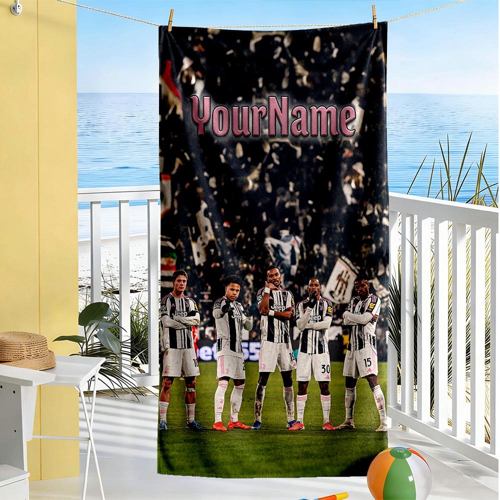 Juventus Personalized Name Beach Towel Super Soft Microfiber Quickdry Fabric