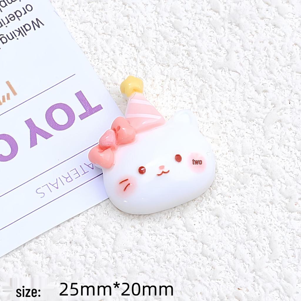 Glossy Cartoon Kitty Resin Shoe Buckle & Hair Clip DIY Accessory