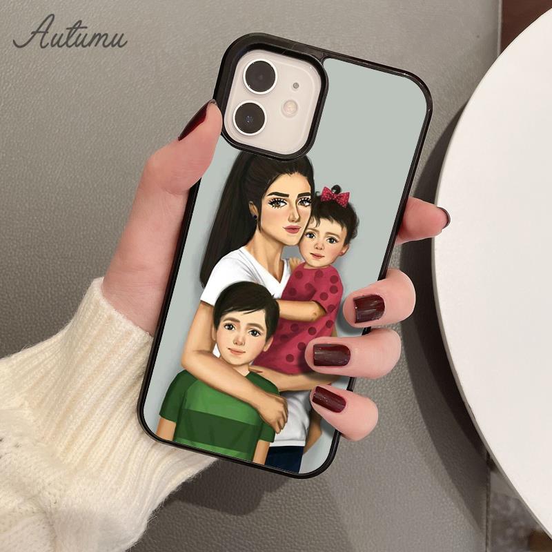 Dziecko mama mama matka dziewczyna królowa etui na telefon iPhone 11 12 13 14 Pro Max mini XR XS SE 2020 7 8 Plus Samsung S21 S22 shell