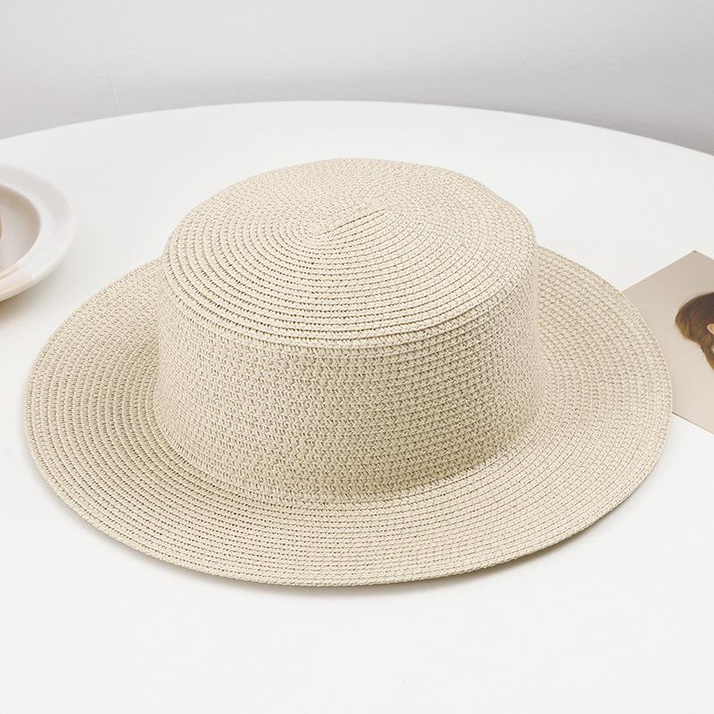New Color Flat-top Straw Hat Women's Summer Sunshade Sunscreen Hat Versatile Beach Travel Breathable Sun Hat