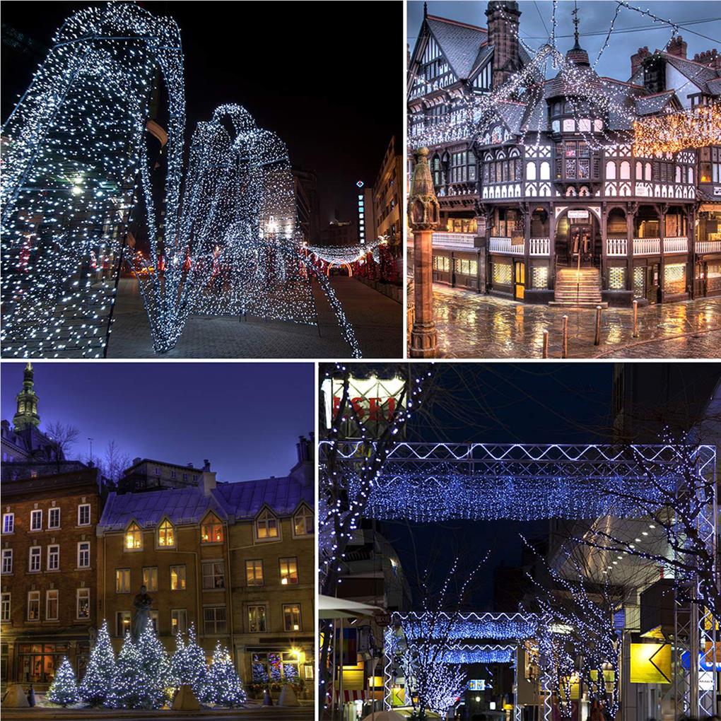 Güneş Enerjili Dize Işıklar Dış Mekan 100LED Dekoratif Aydınlatma Su Geçirmez Asılı Lamba Tatil Partisi Çim Veranda Bahçe Dekorasyonları