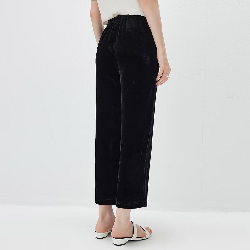Women's Mulberry Silk Drawstring Straight-Leg Pants