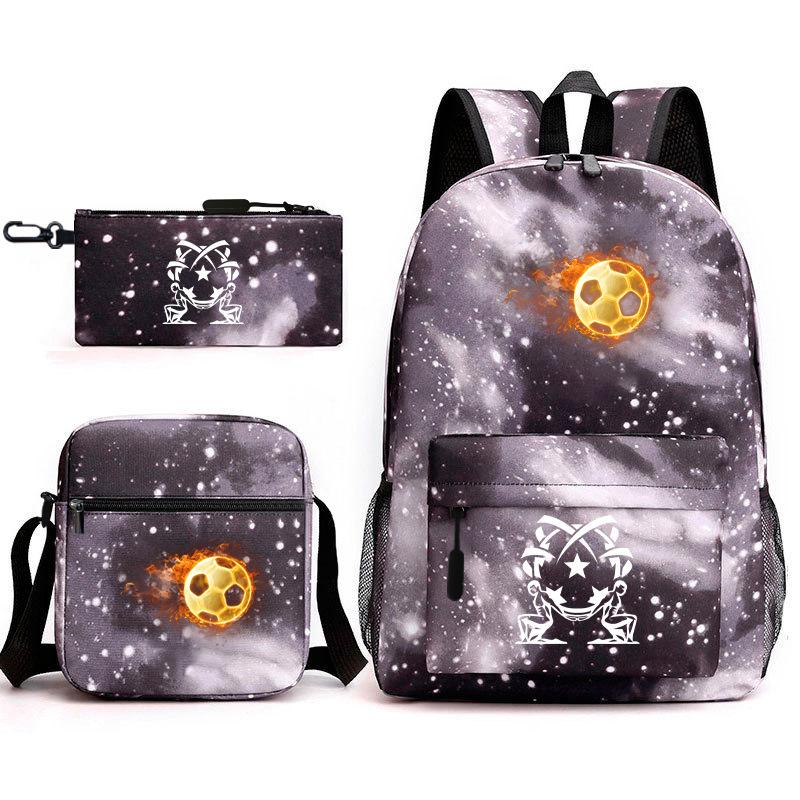 Sports Football Team Print Youth Primary and Secondary School Students C Luo Schoolbag Men and Women Leisure Travel Backpack CR7