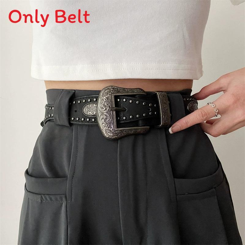 Bohemian Inspired Pu Material Waist Belt With Alloy Buckle For Ladies Fashion Accessories чёрный