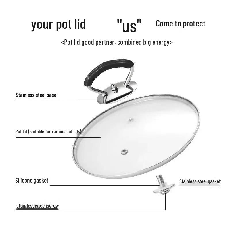 Heat-Resistant Stainless Steel Pot Lid Handle - Anti-Scalding Kitchen Knob for Woks