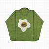 Japanese Abstract Knit Sweater Loose Fit Casual Lazy Style Round Neck Long Sleeve Pullover Men Women