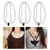 Fashionable Long Black Cord Sweater Chain Agate Sphere Long Necklace Unique Clavicle Chain Jewelry for Fashion Lover