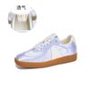 Leather German Training Shoes 2025 Spring New Fashion Soft Sole Square Head White Shoes Ballet Casual Versatile Women's Shoes