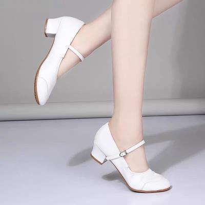 Scarpe da Ballo per Donna Ragazze Signore Latino da Sala Moderno Salsa Pratica Scarpe da Ballo Punta Chiusa Ballo di Gruppo Suola in Gomma Morbida
