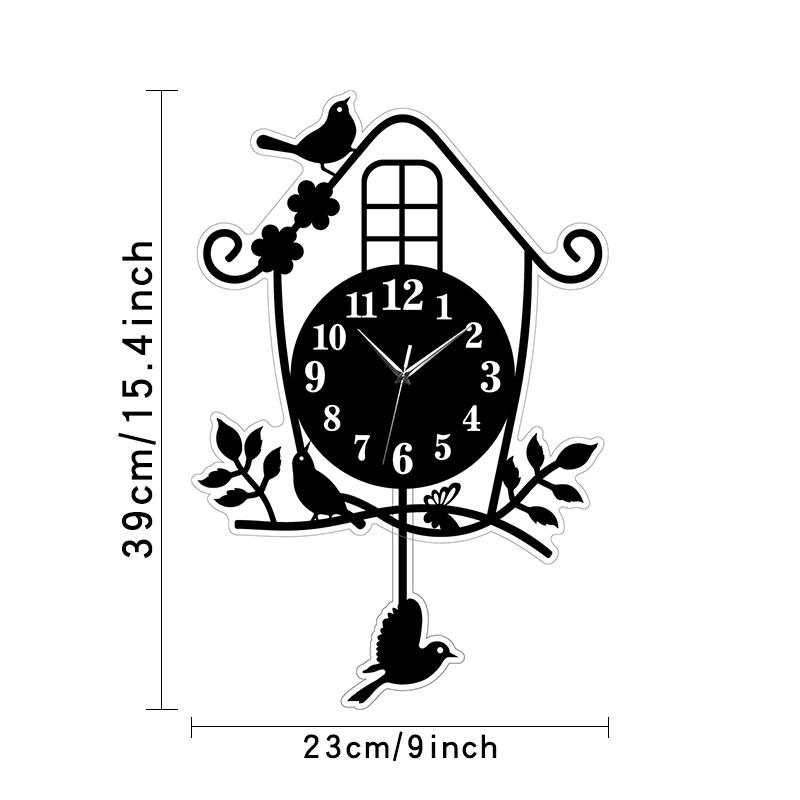 

Fun Cartoon Cat Wall Clock with Tail Swinging Function - Quiet Timepiece for Living Room, Bedroom, and Home Decor чорний
