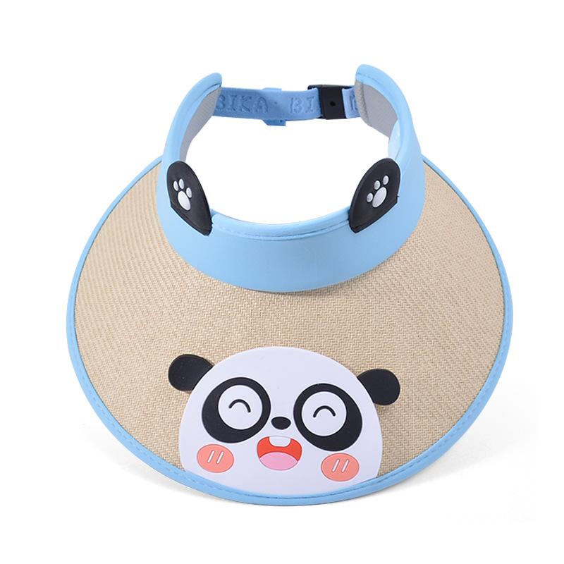 1110 New Children's Hats Summer Boys and Girls Sunscreen Sun Hat Outdoor Cartoon Animal Big Eaves Empty Top Hat