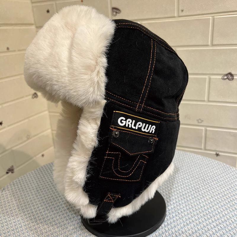 Unisex Aviator Hat with Ear Protection and Glasses, Cotton Thickened for Cold Wind in Autumn/Winter, Ideal for Cycling and Outdoor Warmth.