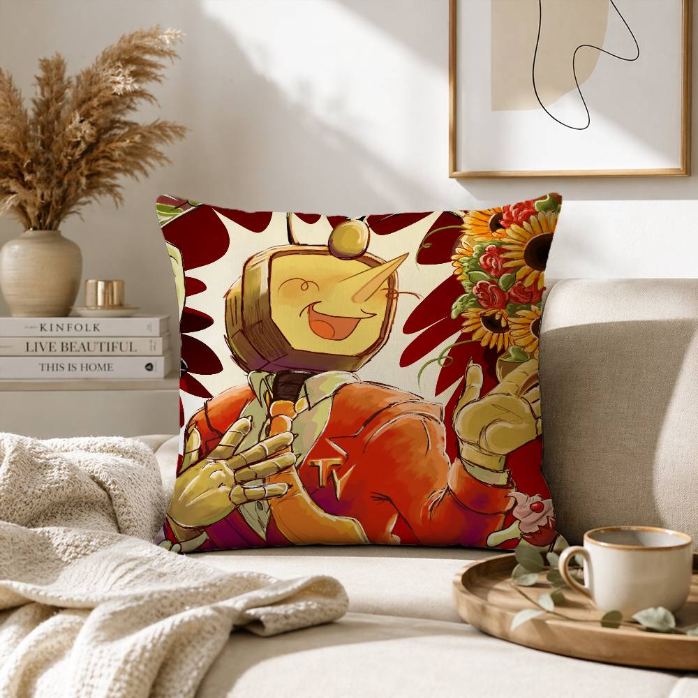 Cartoon Game Deltarune Tenna Pillow Case for Sofa Living Room Home office Decor Protective Cover