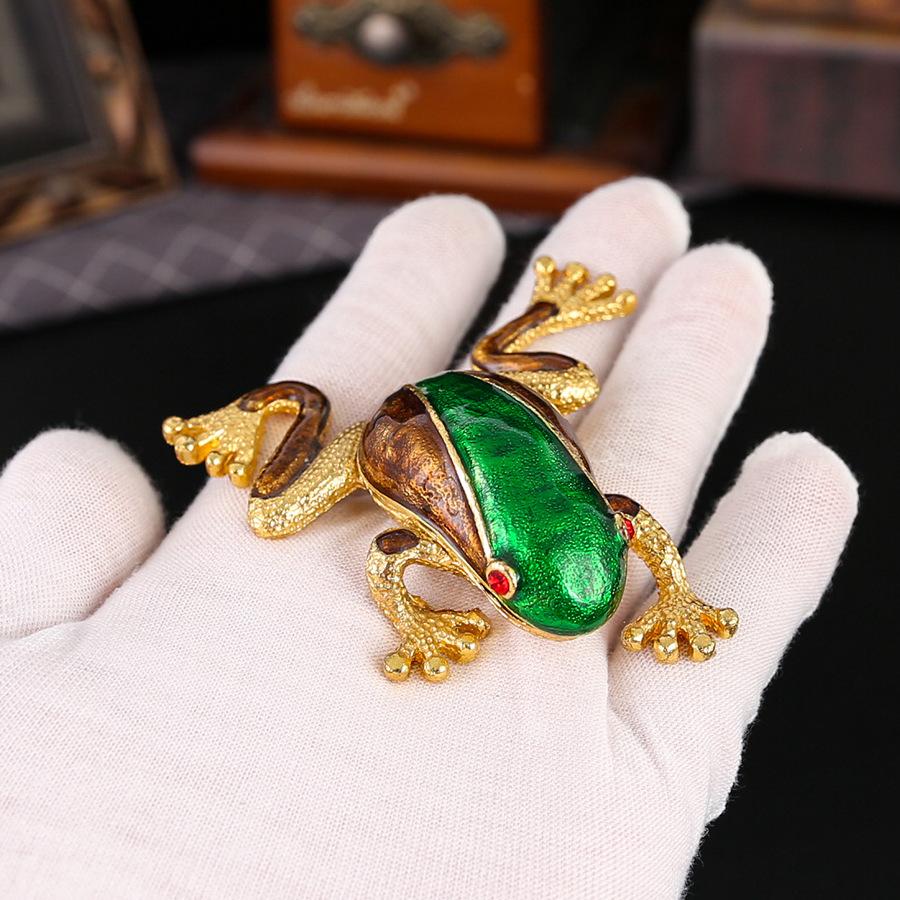 Light Luxury Retro Frog Jewelry Box Earrings Necklace Jewelry Storage Box Magnetic Flip Dust-proof Jewelry Box Crafts