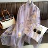 Spring and Summer Delicate Yarn Printed Scarf Travel Sunscreen Thin Shawl Western-style Fashion Scarf