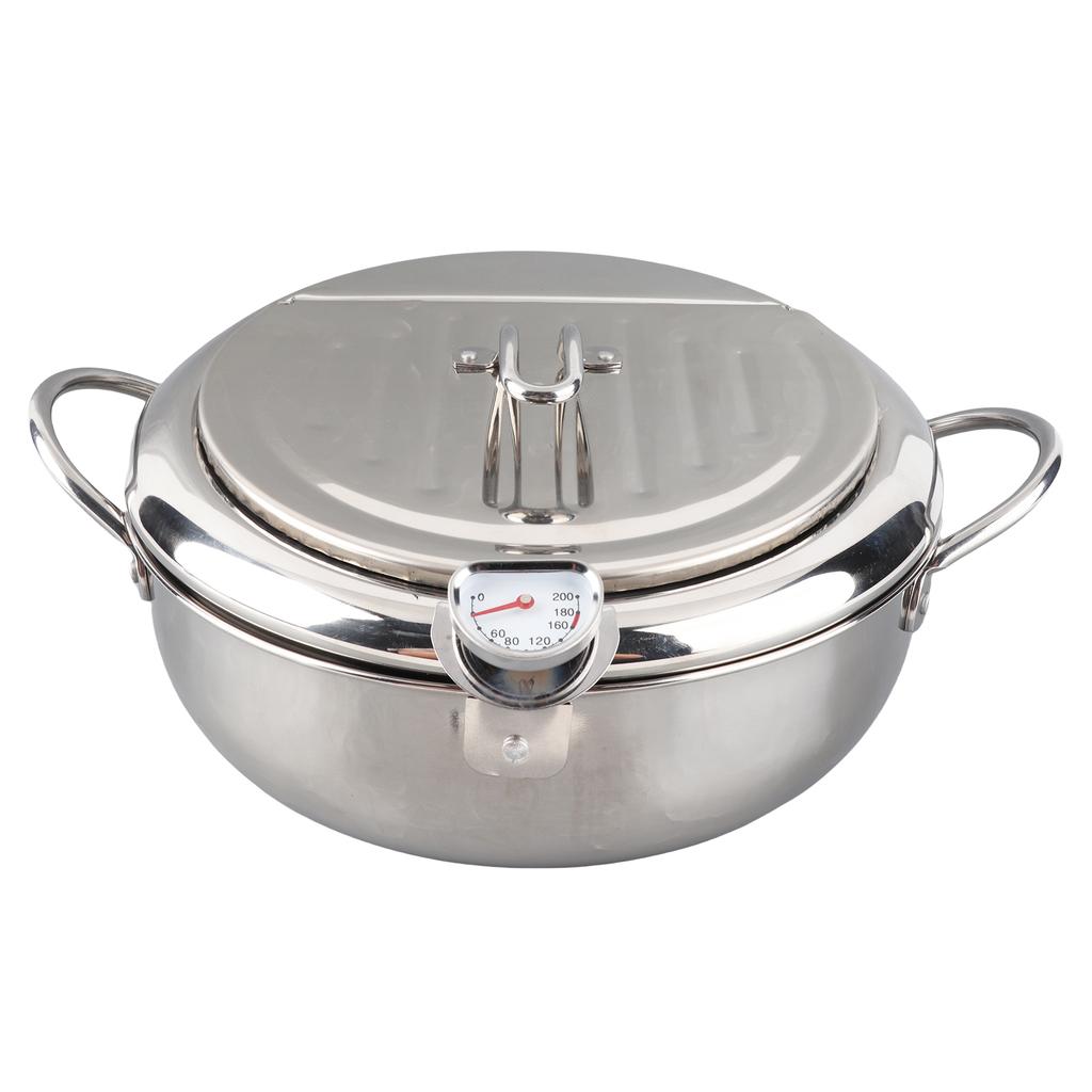 Japanese-Style Mini Stainless Steel Skillet with Digital Temperature Gauge – Induction Cooktop Compatible Compact Fry Pan for P