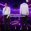 Performance Disco Set Herren Printhemd & Schlaghosen 70er Retro Stil Party Bühnenkostüm