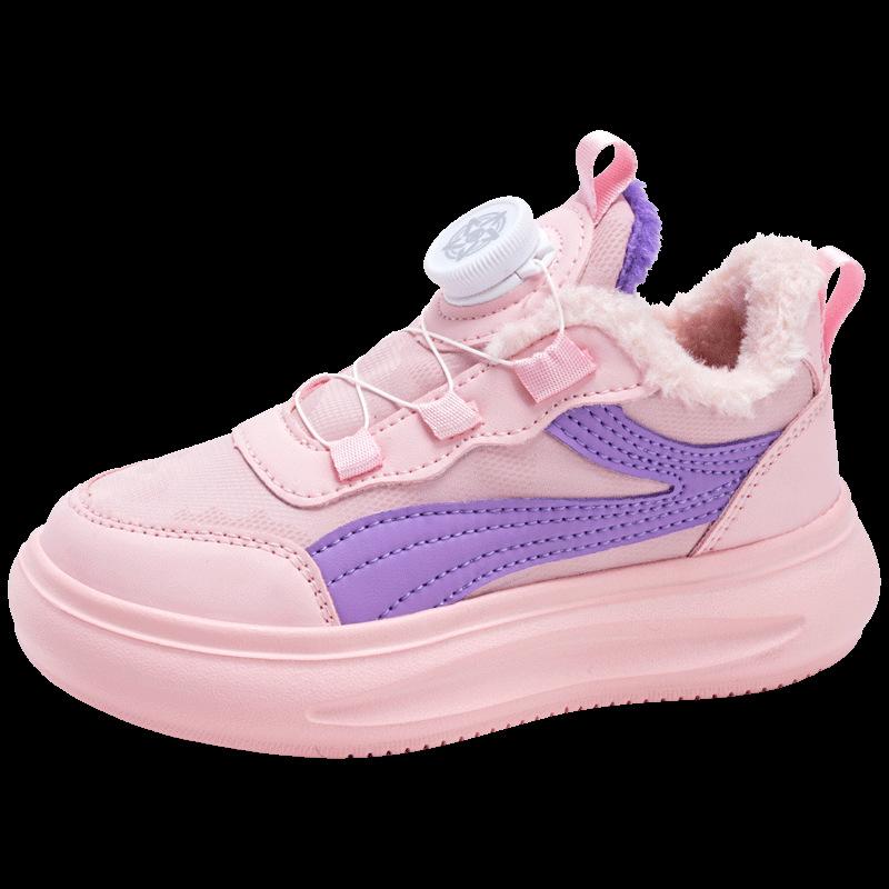 

Children s cotton shoes Winter boys fleece thickened sneakers Girls warm big cotton shoes Baby rotating buckle running shoes 39