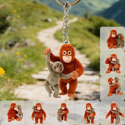 Schlüsselanhänger Anhänger 2D Acryl Affe mit langem Arm Schlüsselanhänger Tasche Geldbörse Anhänger Leichte Rucksack Accessoires
