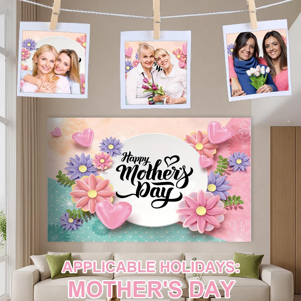 Happy Mothers Day Banner Mothers Day Background Decorative Mothers Day Hanging Sign Mothers Day Decoration Photo Booth Props