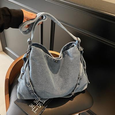 Damen Mom Bag Denim Große Kapazität Stilvolle One-Shoulder Hand Crossbody Bag für Frauen