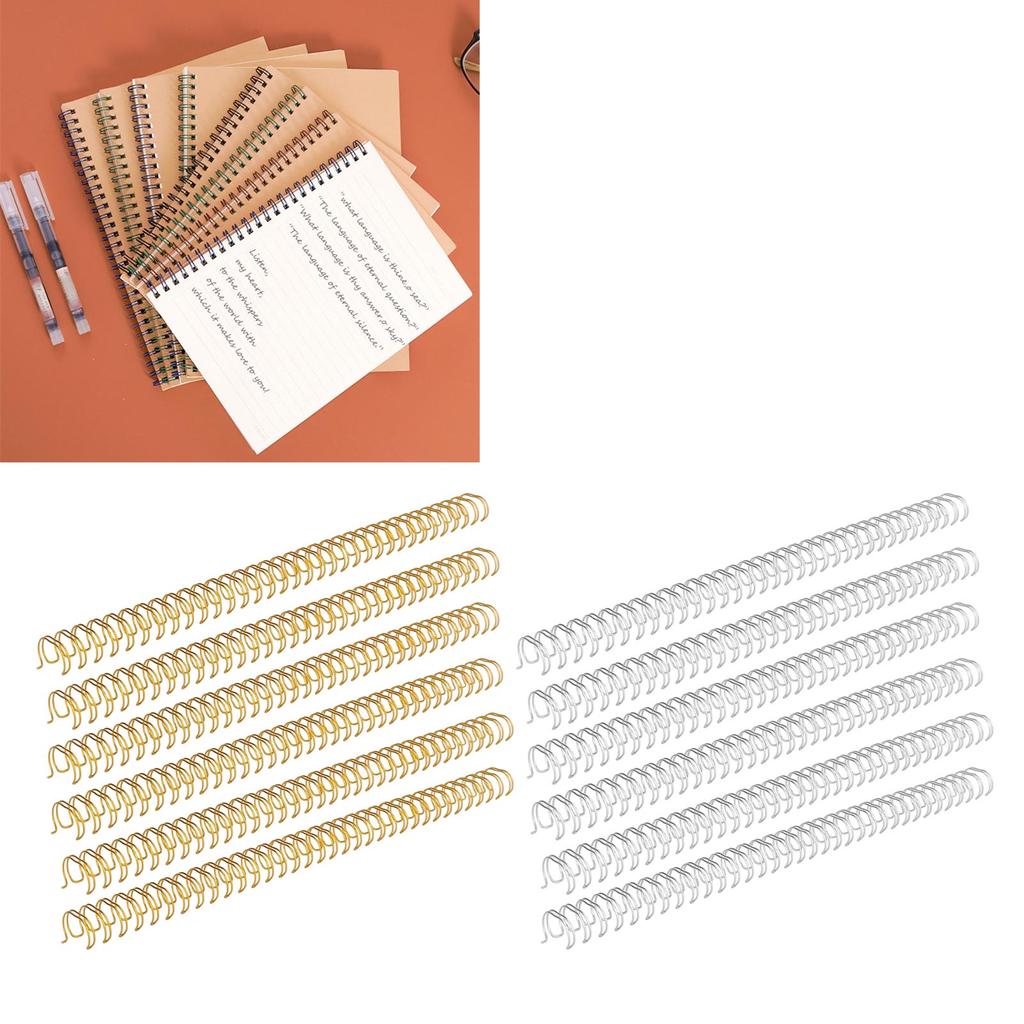 100PCS Spiral Binding Coils 34 Loops 3:1 Pitch  Paper Double Wire Binding Spines 120 Sheets Capaci