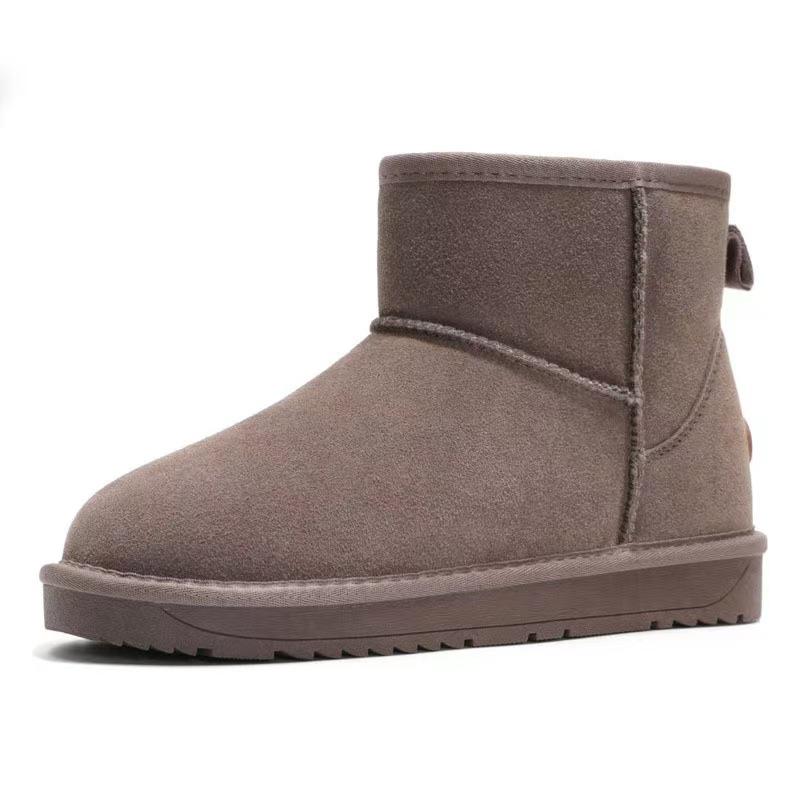 Damen 2025 Neuer Stil Rindsleder Schneestiefel - Bequem, Warm, Vielseitig, Flache Sohle, Kurze Winterstiefel