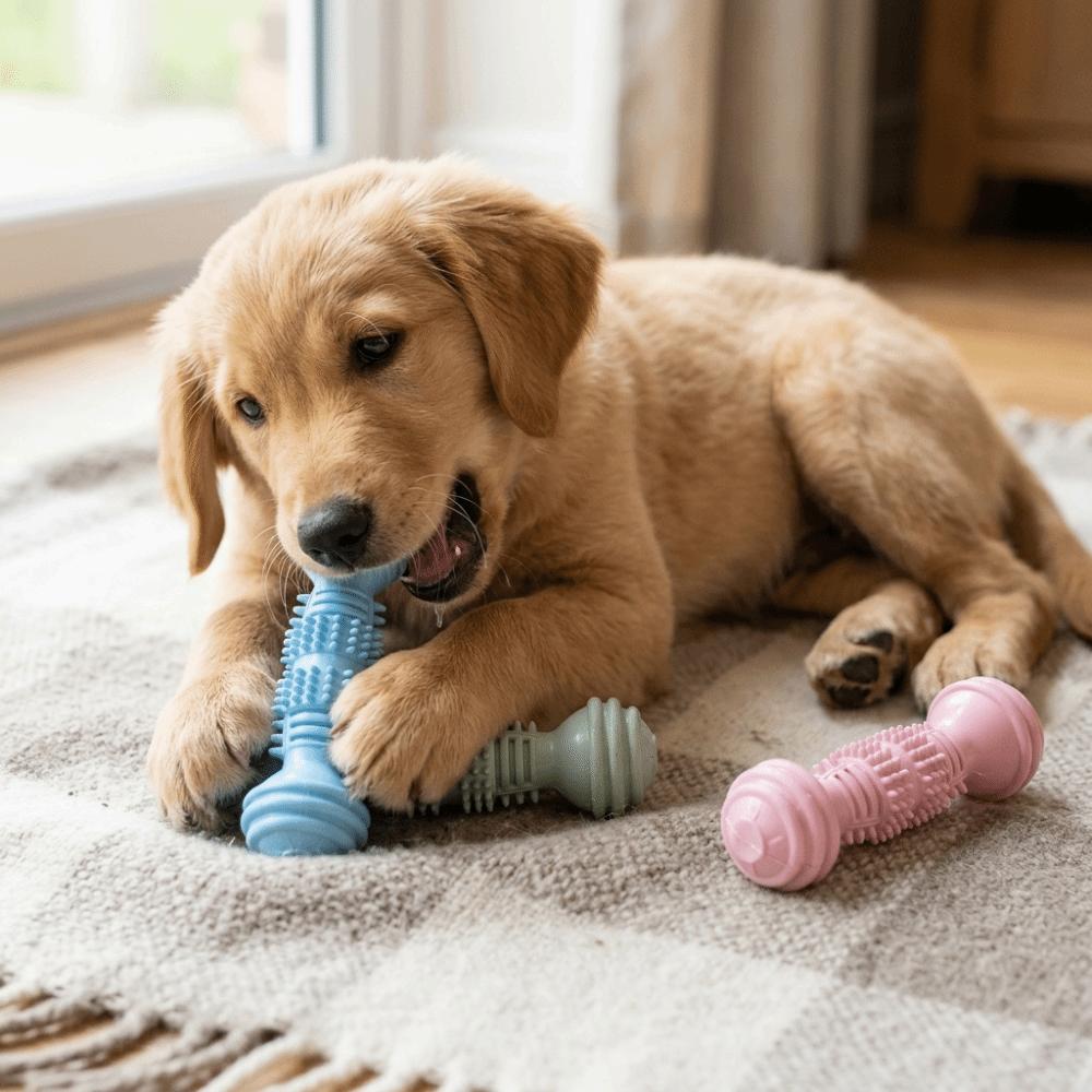 Bite Tough Dumbbell Dog Chew Toy Dumbbell Shaped Puppy Teeth Cleaning Toy  Oral Care