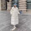 Down Cotton Jacket Women's Mid-length Winter 2025 New Korean Style Cotton-padded Jacket Thickened Over Knee Hooded Cotton-padded Jacket