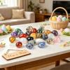 Mikro-Landschaftsdekorationen mit Eiform Polierter Naturstein Bunte Dekorative Tischdekoration für Ostern