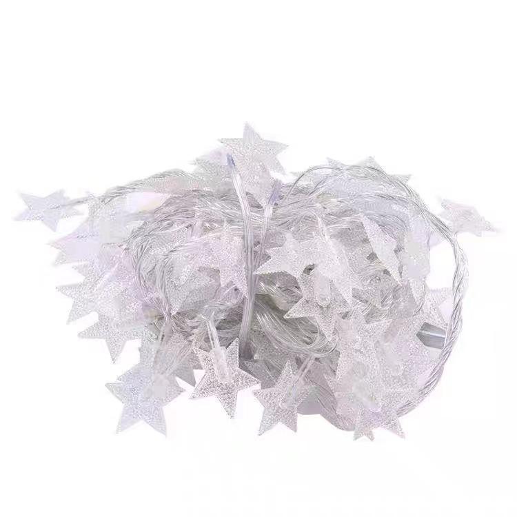 LED Pearl Star & Moon String Lights - Colorful Outdoor Tent & Camping Decor