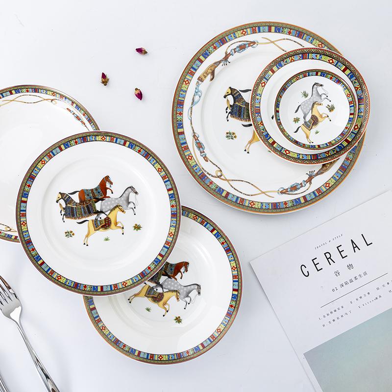 Piatto Cavallo Stile Mongolo Piatti Cena Cavallo in Ceramica Senza Scatola