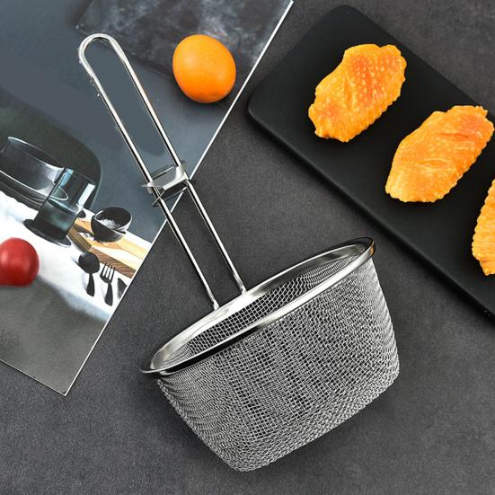 Colander Spoon Drain Quickly Non-deformed Hook Design Skimmer Non-tumbling Stainless Steel