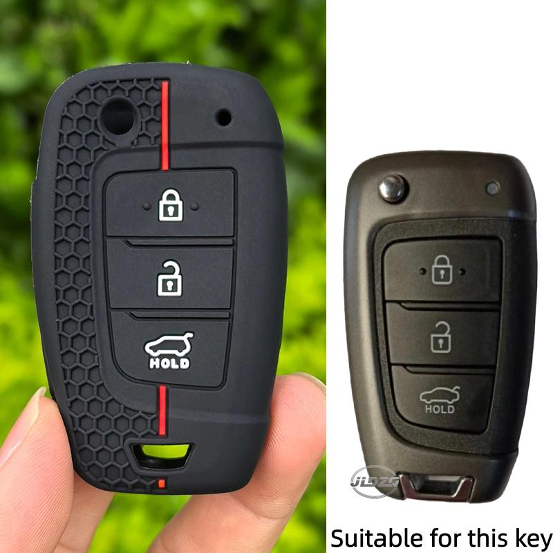 Силиконовый чехол для ключа автомобиля Hyundai Tucson Accent Solaris Elantra I30 I35 I40 Kona Celesta Sonata Creta Venue Genesis чёрный