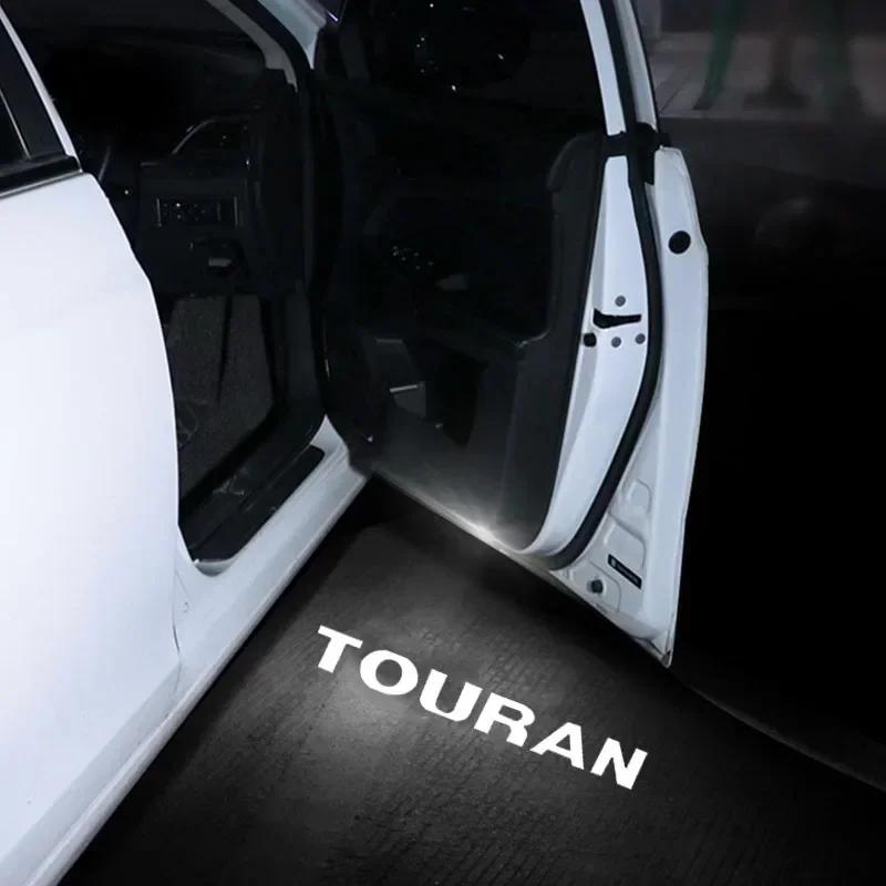 WHAQY1 2Pcs LED Car Door Logo Welcome Ghost Shadow Projector Light for VW Volkswagen Touran 2016-2018 Courtesy Lamp Decor Accessories