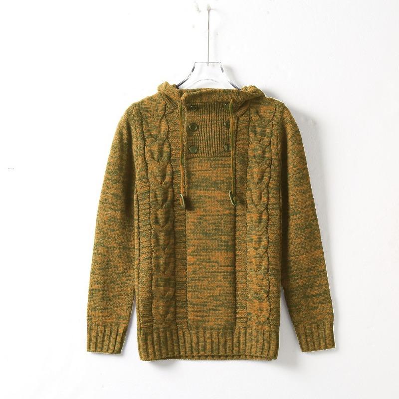 Men S Fitted Hooded Pullover Plus Size Knit Sweater