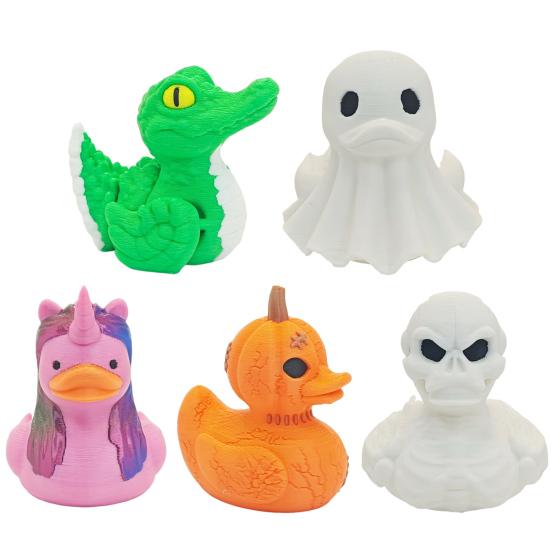 3D Printed Crocodile Duck Figurine Ghost Pumpkin Demon Duck Statue Animal Sculpture Home Office Decoration Ornament