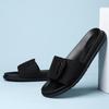 Sommer neue Oberbekleidung Leder Ein-Wort-Schlappen Herren Klett-Sandalen rutschfest desodorierend Lederpantoffeln Herren Strandschuhe