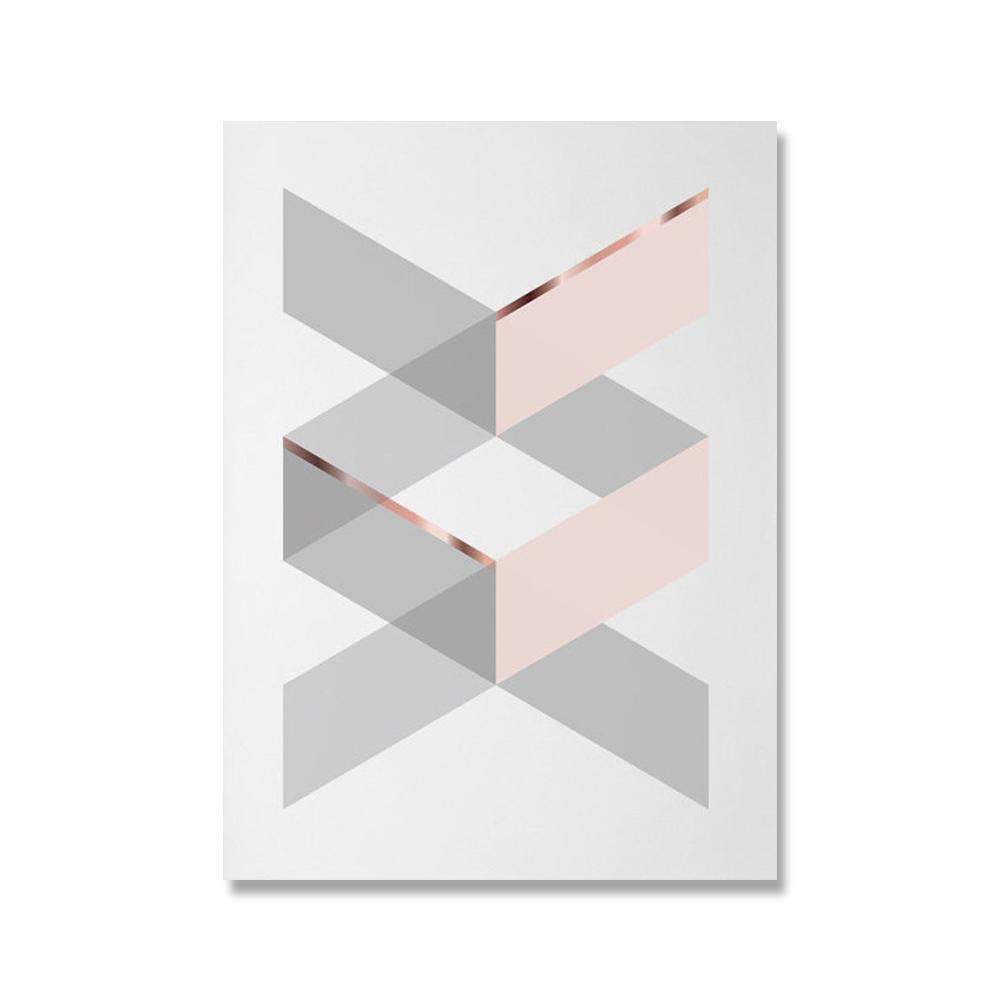 

Скандинавский румянец розовый серый художественный холст картина геометрический настенный художественный постер скандинавский принт современная картина для гостиной домашний деко 21x30cm No Framed