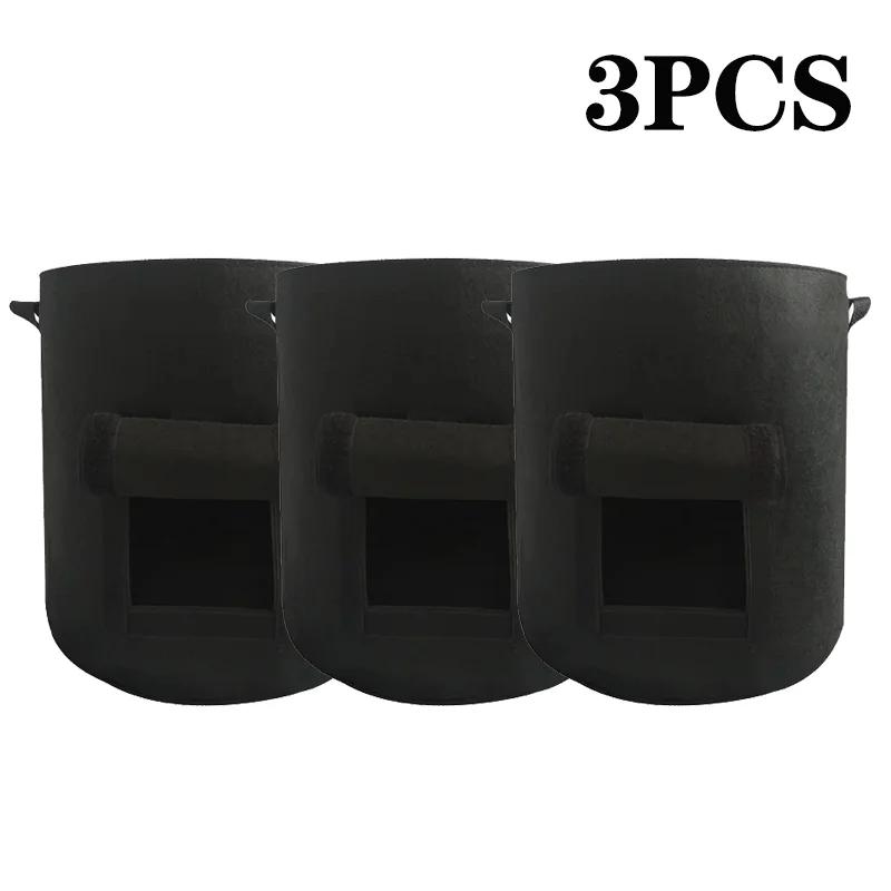 5/10Gallon Felt Plant Grow Bags Nonwoven Fabric Garden Potato Pot Greenhouse Vegetable Growing Bags Moisturizing Vertical Tools
