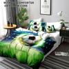3pcs Polyester Football Print Duvet Cover Set (1* Duvet Cover + 2* Pillowcases, Core Not Included), Suitable For Bedrooms