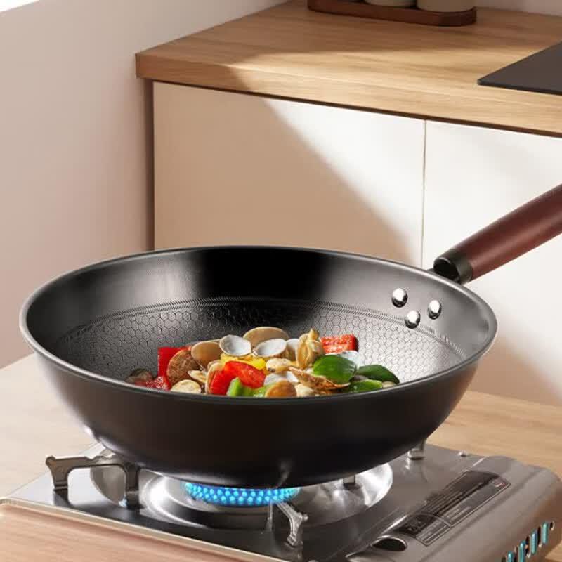 COOKER KING Xuan Tie II Непокрытая глубокая чугунная сковорода-вок, 32 см
