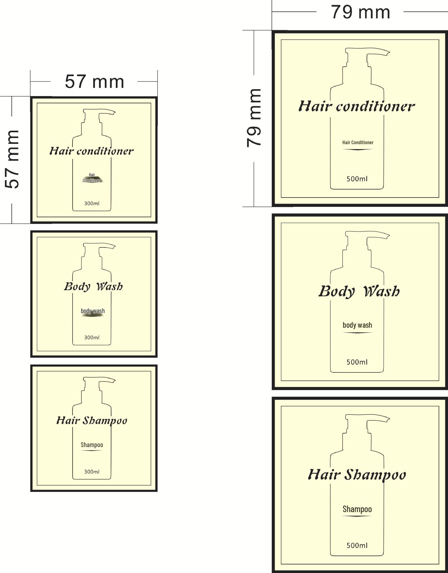 Premium Hotel Toiletries Bottles - 300ml & 500ml Shampoo, Conditioner, Shower Gel