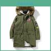 Premium Quality Men's Winter Fur Hooded Long Flight Jacket Fleece Coat For Ultimate Warmth